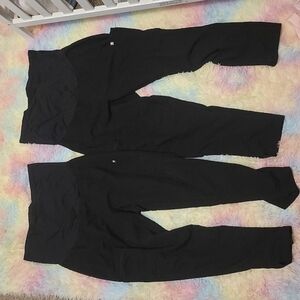 Figs (Set Of 2 Pairs) Black Maternity Scrub Pants Size Large Petite